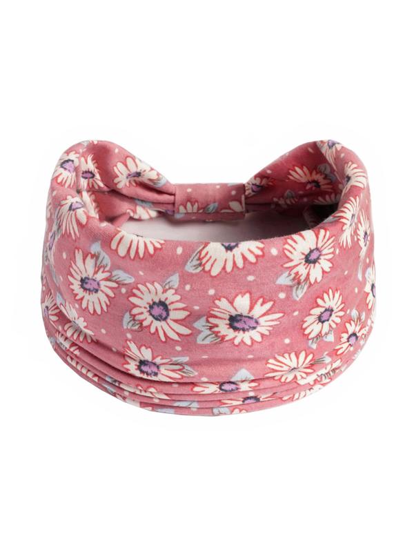 Floral Print Bow Sports Hair Band, Sweat Absorbing Elastic Wide Hair Band, Summer Hairbands, Hair Accessory for Women & Girls