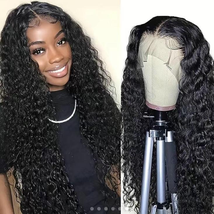 Deep Wave Lace Front Wigs Human Hair 200 Density Glueless Wigs for Women 13x4 HD Transparent Lace Front Wigs Pre Plucked with Baby Hair (22 Inch)