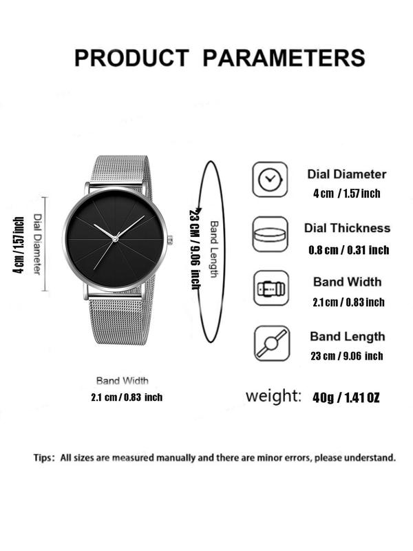 Men's Business Fashion Round Dial Analog Quartz Watch, with Box, Fashion Watch for Party, Daily Decor, Trendy All-match & Exquisite Watch for Birthday Gift