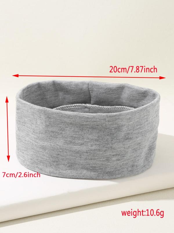 5counts Solid Color Headband, Casual Wide Elastic Hair Band For Women & Men, Basic Simple Hair Accessories For Daily Wear