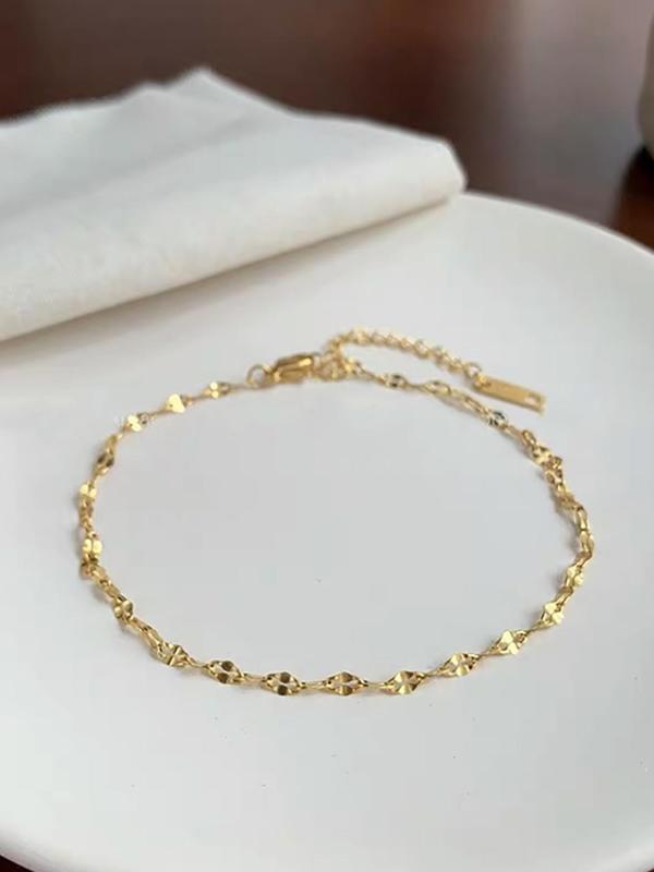 Women's Elegant Minimalist Chain Anklet,  Trendy Chain Anklet, Chic All-match Vintage Jewelry for Summer Beach Vacation Decor