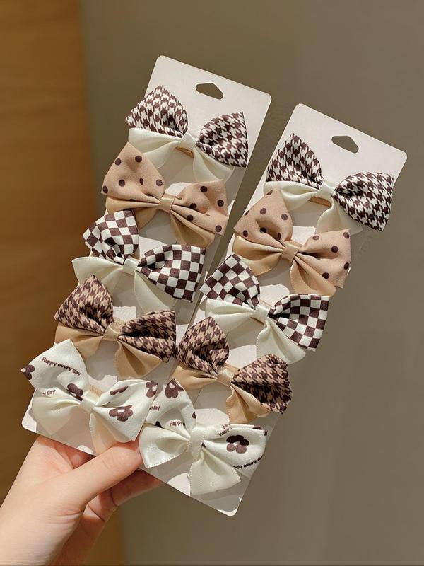 Cute Bow Decor Hair Clips, Casual and Versatile Hair Accessories for Girls, Minimalist Headwear Suitable for Thick Hair