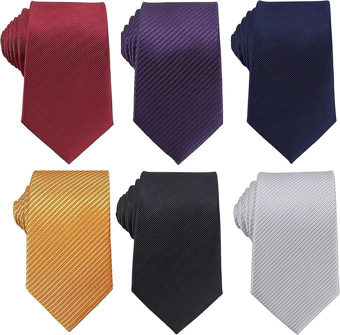 Lot of 6 Classic Men's Silk Tie Neckties - Woven Jacquard Design