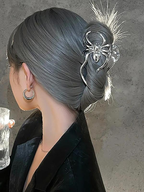 Women's Punk Style Spider Design Hair Claw Clip for Women, Easy Grasping Goth Themed Hair Claw Clip, Fashion Clean Girl Aesthetic Alloy Hair Accessories for Party