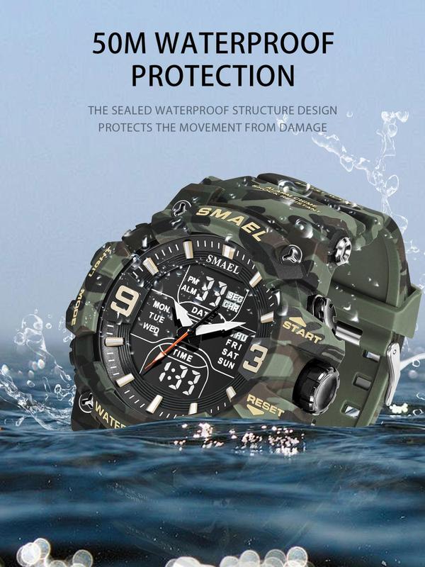 Men's Sportive Digital Watch, Fashionable Digital Watch with Luminous Dial & Alarm Mode, Waterproof Sports Watch with Digital Display for Men, with Box