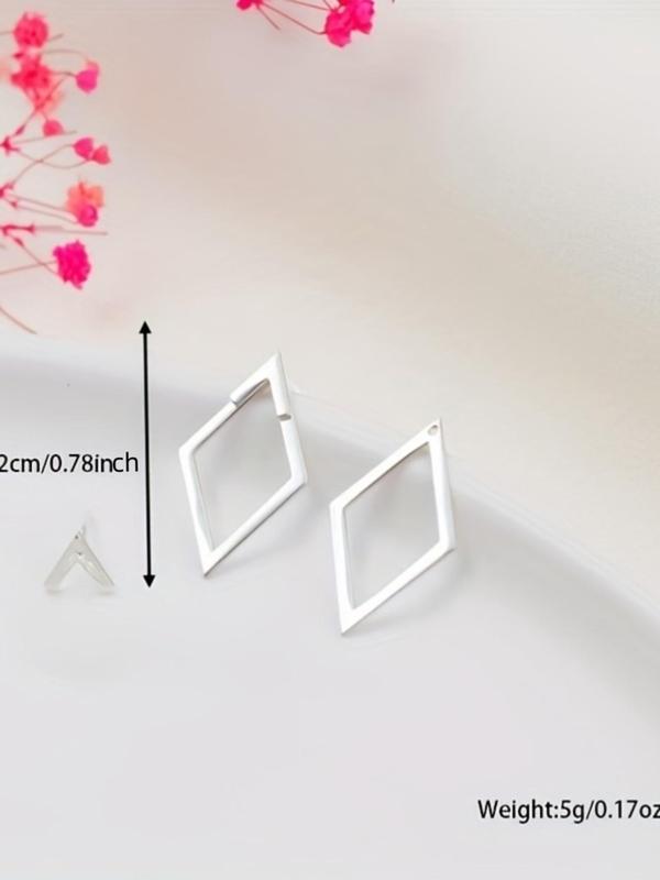 Fashion Triangle Geometric Design Earring Jacket, Elegant Jewelry for Women for Party, Daily Clothing Decor, Trendy All-match & Exquisite Jewelry for Birthday Gift