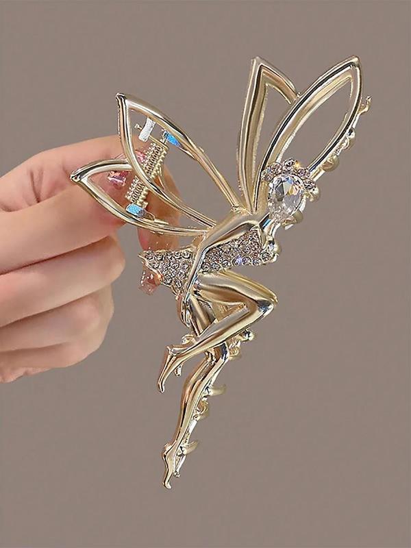 Elegant Rhinestone Decorated Fairy Design Hair Claw, Fashionable Hair Accessories for Women & Girls, Trendy All-match & Exquisite Hair Accessories for Daily Use