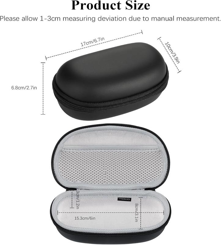 Portable 2 in 1 Contact Lens Case and Glasses Case, Travel Contact Lens Case Kit with Mirror Tweezer Remover, Mesh Pocket, Lightweight Glasses Cases for Women & Men, Black + White