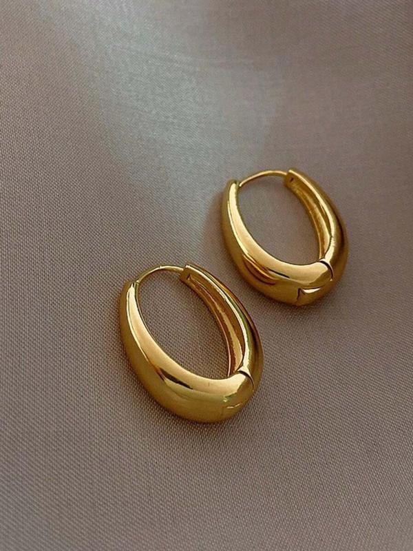 Simple Tear Drop Hoop Earrings, Fashionable U-shaped Earrings for Women, Trendy All-match & Exquisite Jewelry for Birthday Gift