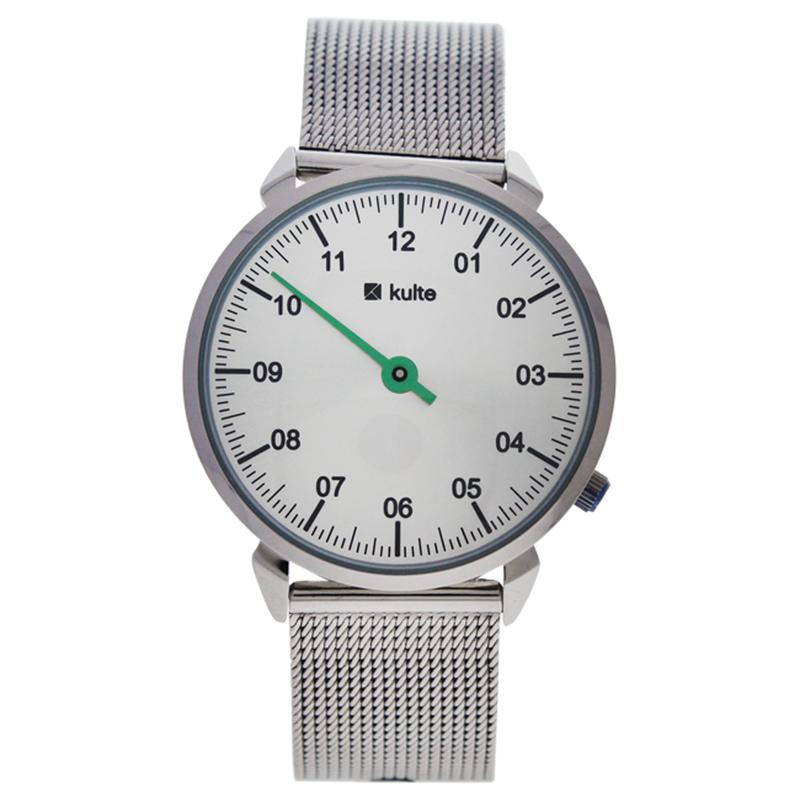 KU15-0023 Silver Green Touch Stainless Steel Mesh Bracelet Watch by Kulte for Unisex - 1 Pc Watch