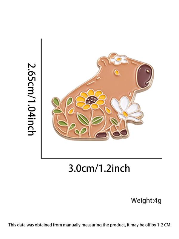 Cute Cartoon Capybara Animal Brooch Pin, Cute Animal Design Brooch, Fashion Brooch for Daily Clothing Decor, Trendy All-match & Exquisite Brooch for Birthday Gift