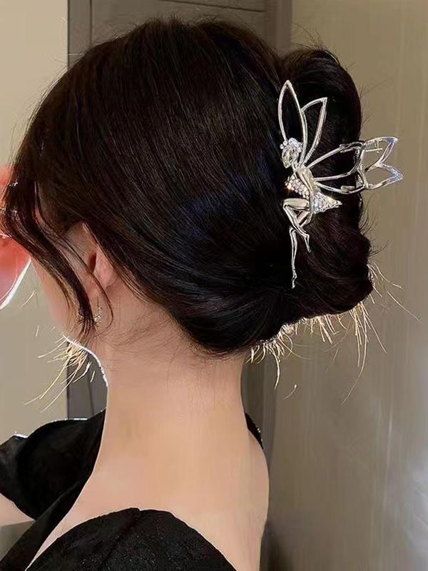 Elegant Rhinestone Decorated Fairy Design Hair Claw, Fashionable Hair Accessories for Women & Girls, Trendy All-match & Exquisite Hair Accessories for Daily Use