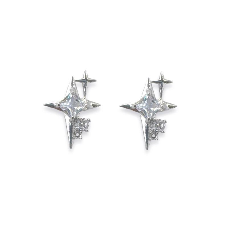 CZ Star Stud Earrings for Men Women Streetwear Punk Hip Hop Unisex Style