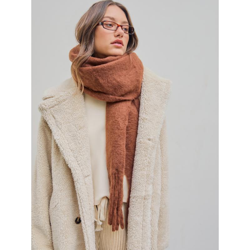 Cider [6 colors, size One Size-One Size] SOLID TASSEL SCARF