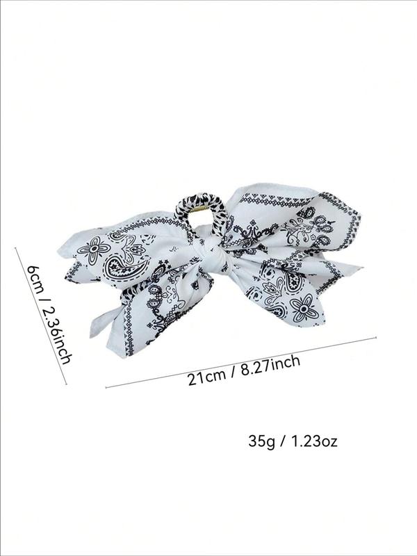 Women's Boho Style Paisley Pattern Bowknot Design Hair Claw, Vintage Trendy Hair Claw, Fashionable Hair Accessories for Women & Girls