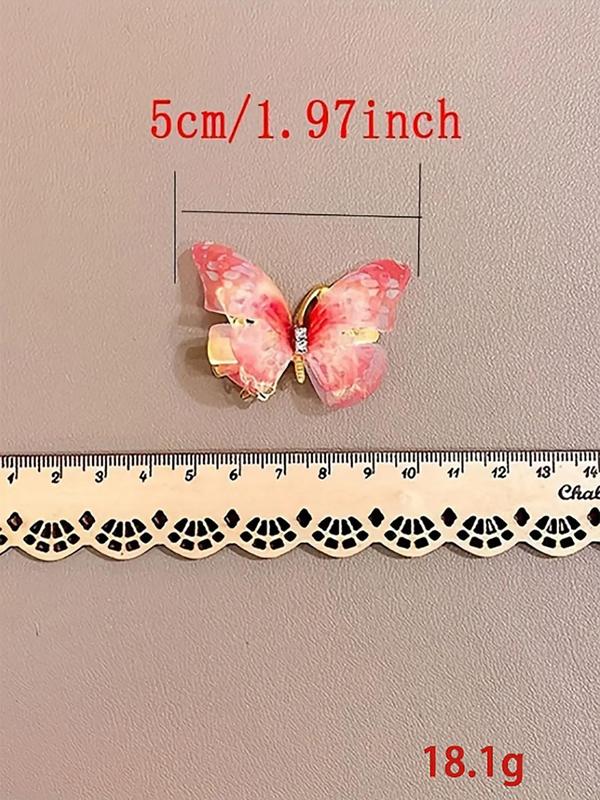 Random Color Butterfly Design Hair Clips, Cute Colorful Hair Clips for Women & Girls, Fashion Hair Accessories for Party, Daily Hairstyle Decor