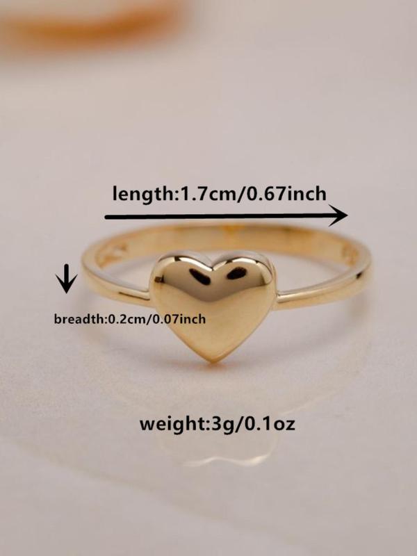 Women's Cute Heart Design Ring, Fashion Jewelry for Party, Daily Decor, Trendy All-match & Exquisite Jewelry for Birthday Gift