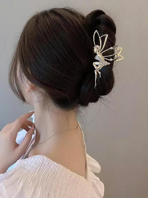 Elegant Rhinestone Decorated Fairy Design Hair Claw, Fashionable Hair Accessories for Women & Girls, Trendy All-match & Exquisite Hair Accessories for Daily Use