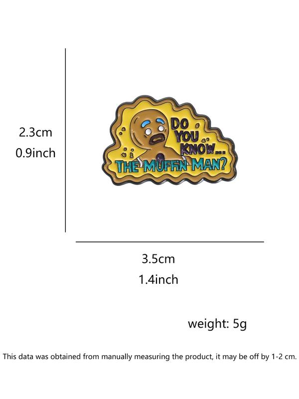 Cartoon Sad Gingerbread Man Design Brooch, Fall Cute Letter Pattern Enamel Pin Suitable for Backpacks, Jeans, Scarves, Hats Decoration, Casual Alloy Jewelry for Men & Women