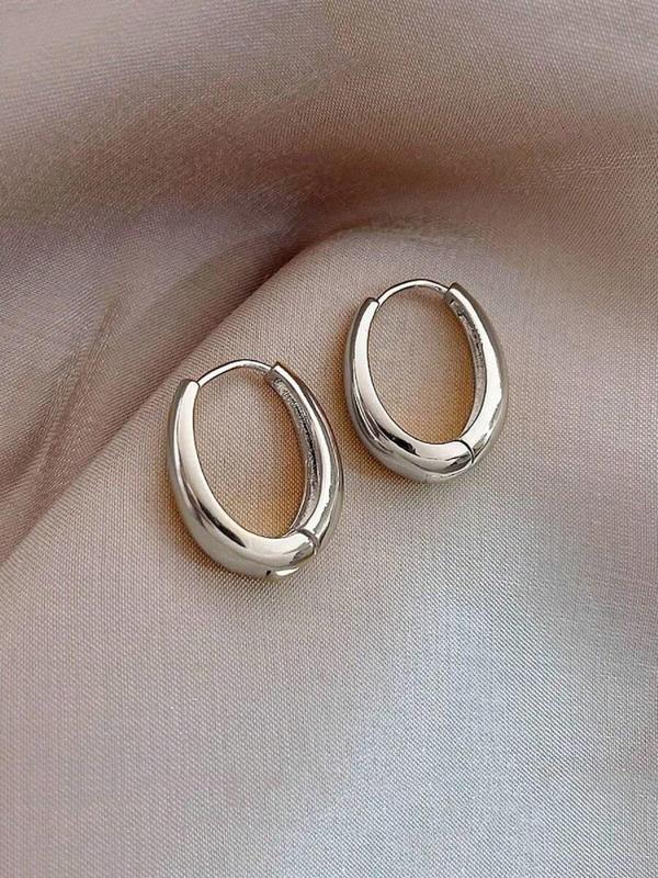 Simple Tear Drop Hoop Earrings, Fashionable U-shaped Earrings for Women, Trendy All-match & Exquisite Jewelry for Birthday Gift