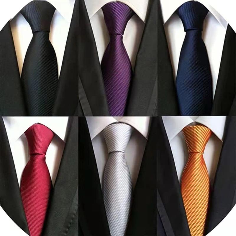 Lot of 6 Classic Men's Silk Tie Neckties - Woven Jacquard Design