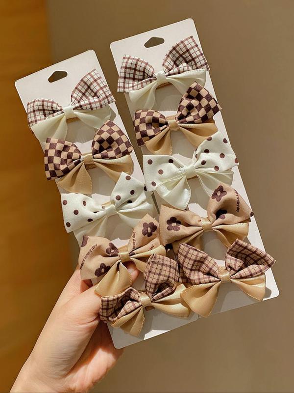 Cute Bow Decor Hair Clips, Casual and Versatile Hair Accessories for Girls, Minimalist Headwear Suitable for Thick Hair