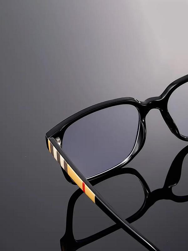 Unisex Simple Style Square Frame Eyeglasses, Trendy Casual Eyeglasses for Everyday Use, Fashion Accessories for Outdoor Activities