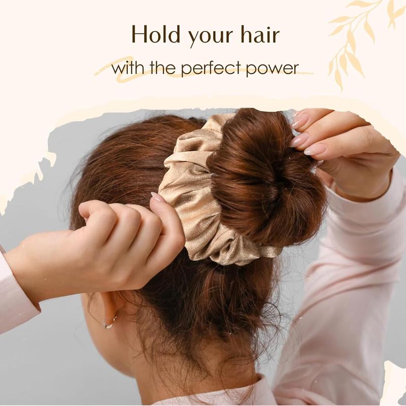 6 12 Pack Glossy Satin Scrunchies - No Damage Hair Ties for Women and Girls, Silk Styling Scrunchies for Holiday