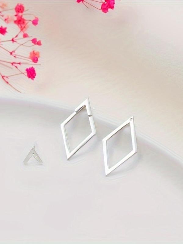 Fashion Triangle Geometric Design Earring Jacket, Elegant Jewelry for Women for Party, Daily Clothing Decor, Trendy All-match & Exquisite Jewelry for Birthday Gift