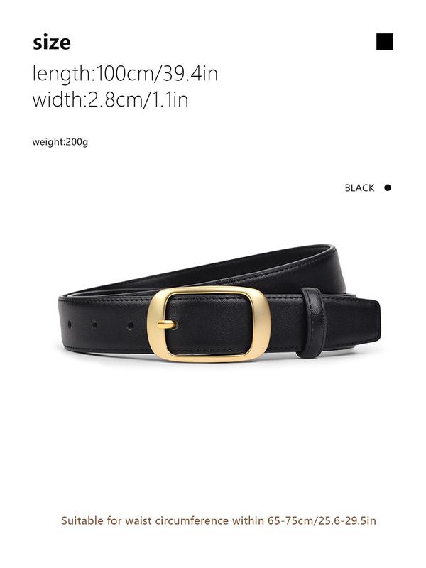 Women's Minimalist Casual Plain Color Pu Buckle Belt, Fashionable Belt for Jeans & Trousers, Trendy All-match & Exquisite Belt for Birthday Gift