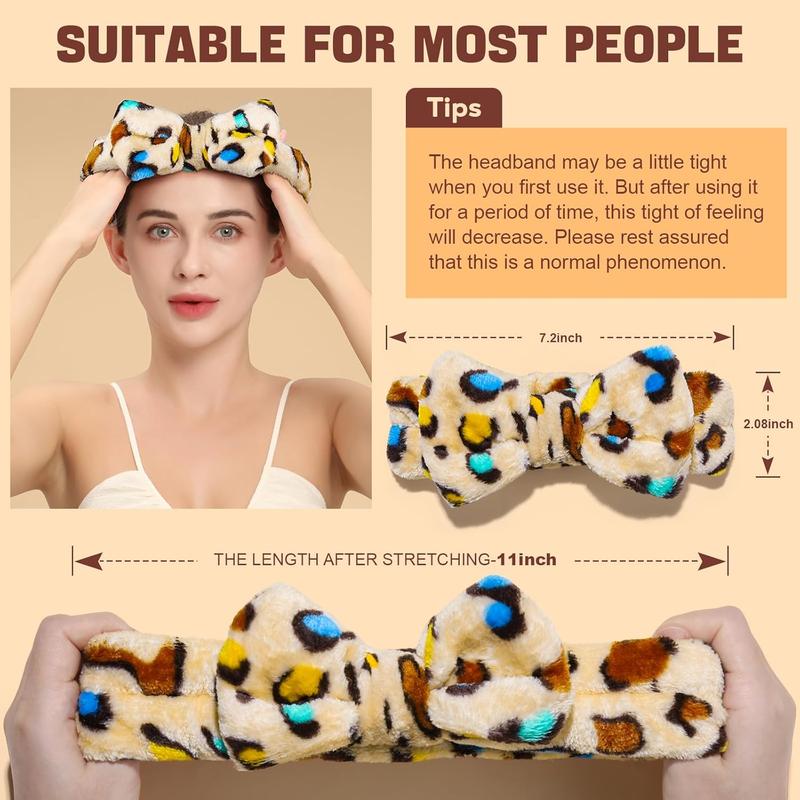 Spa Headbands - 9Pcs Cute Bow Headbands for Women, Skincare and Makeup, Washing Face