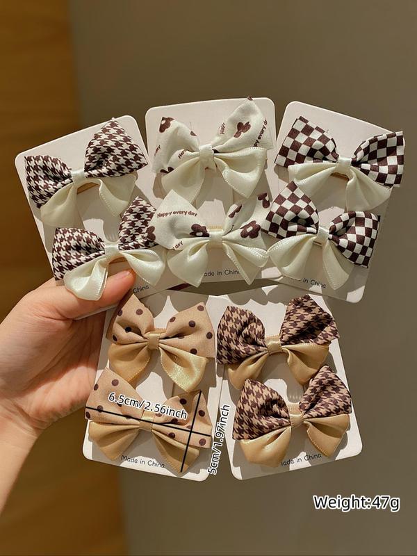 Cute Bow Decor Hair Clips, Casual and Versatile Hair Accessories for Girls, Minimalist Headwear Suitable for Thick Hair