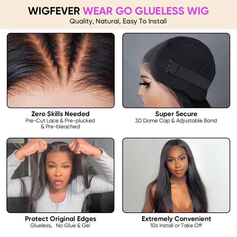 Wigfever Water Wave Pre Bleached Knots Wear Go Glueless 7*4 Pre-Plucked HD Lace Closure Human Hair Wig