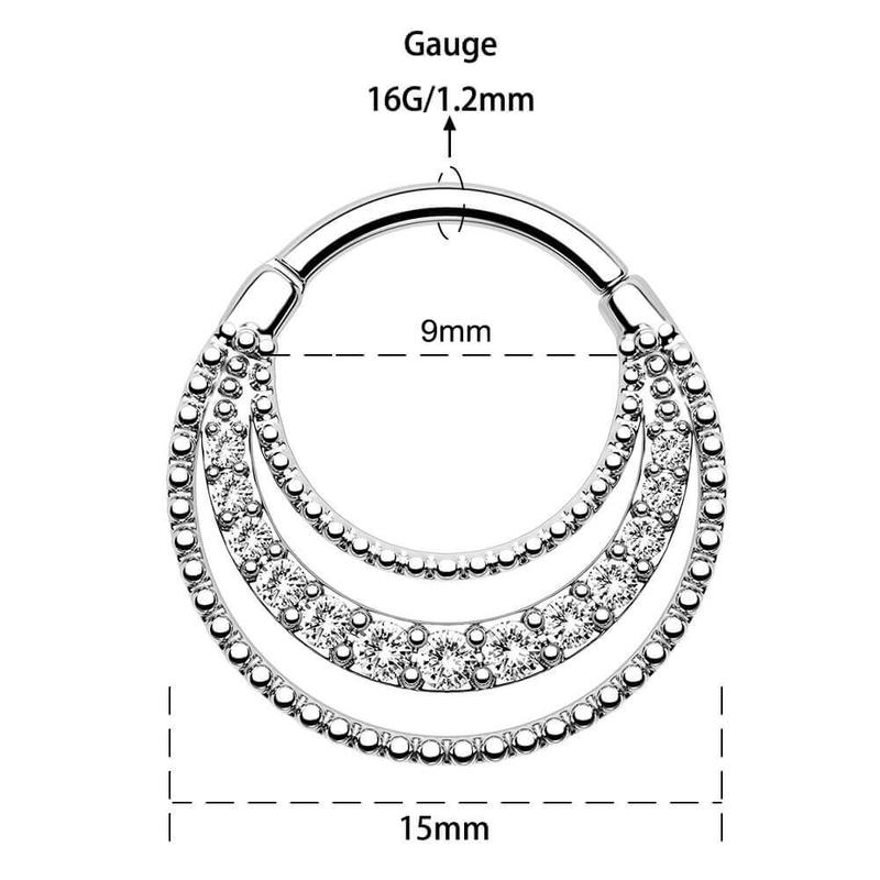 Oufer 16G 8MM Hinged Segment Septum Ring - Palace Style