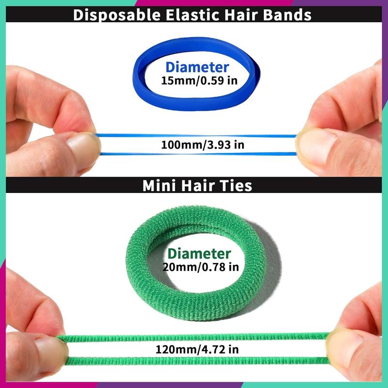 Hair Ties & Hair Bands Set, Including 1300 Hair Rubber Bands & 63 Hair Ties and 3 Counts Hair Comb, Colorful Elastic Heatless Styling Tools for Women & Girls, Christmas, Christmas Gift