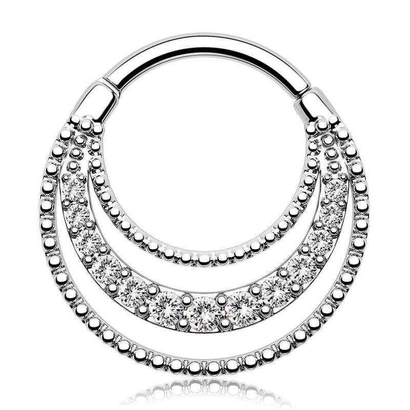 Oufer 16G 8MM Hinged Segment Septum Ring - Palace Style