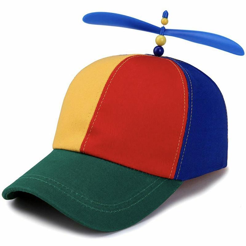 JMILYJW Unisex Rainbow Color Helicopter Propeller Cap Hat School Boy Fancy Dress Cap