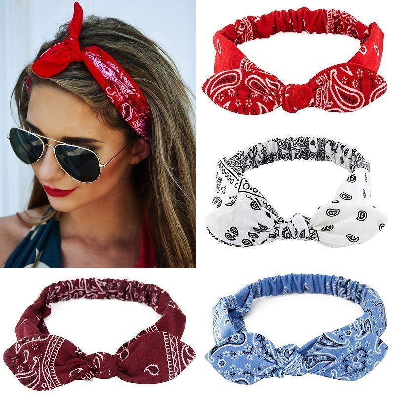 Boho Style Printed Headband (6 Counts set), Soft Elastic Headband, High Elastic Hair Styling Tool for Women & Girls