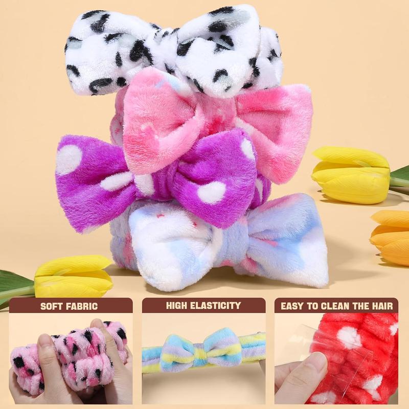 Spa Headbands - 9Pcs Cute Bow Headbands for Women, Skincare and Makeup, Washing Face