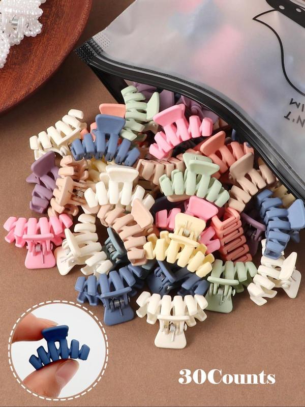 Fashion Cute Mini Hair Claws (30pcs), Casual Versatile Claw Clip for Women & Girls, Elegant All-match Fashion Accessories for Daily & Party Decoration, Exquisite Jewelry for Birthday Gifts