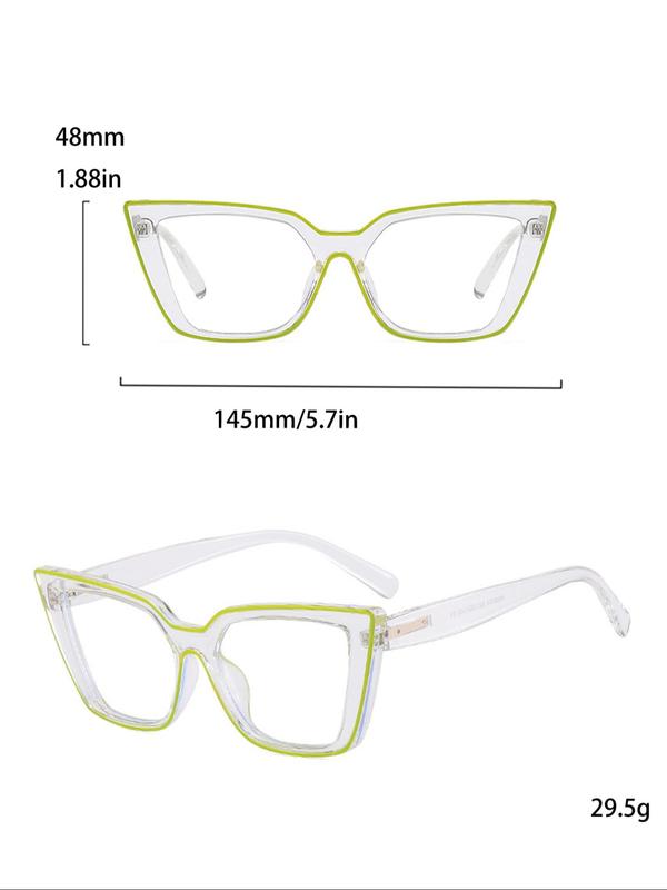 Simple Eyeglasses for Travel & Party Use, Basic Flat Frame Fashion Eyeglasses for Women & Men, Fashion Eyeglasses for Work, Daily Clothing Decor, Perfect for Student Daily Use