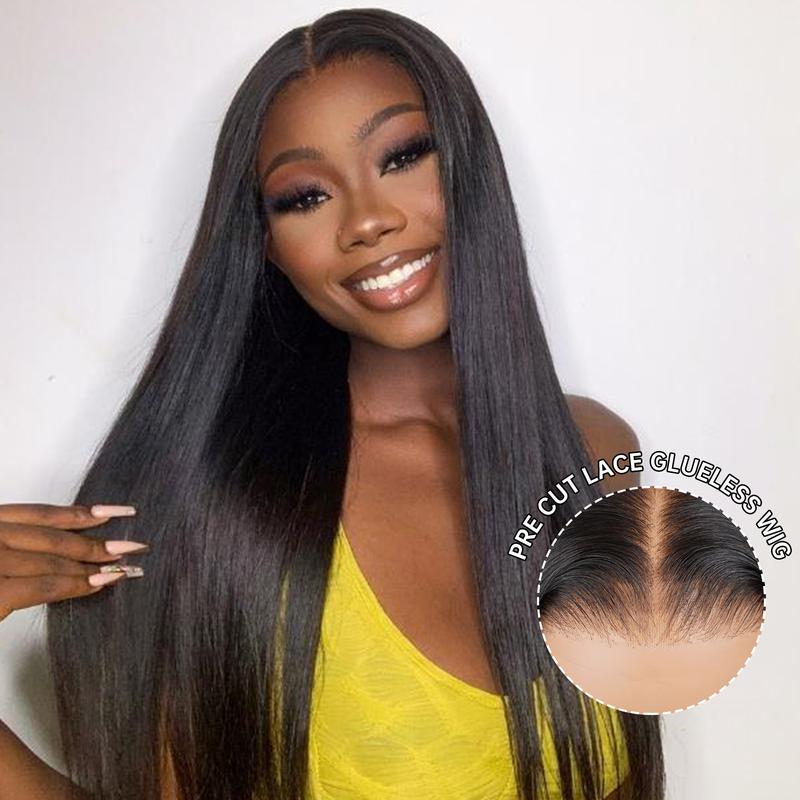 Wiggins Hair Ready And Go Glueless Wig Pre Cut Straight 4x7 Lace Closure Wig Human Hair Pre Bleached Pre Plucked Beginner Friendly