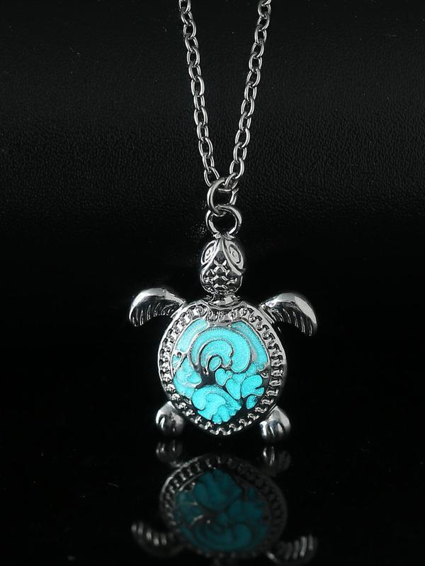 Glow in the Dark Turtle Design Pendant Necklace for Women, Fashion Jewelry for Party, Daily Decor, Trendy All-match & Exquisite Jewelry for Birthday Gift