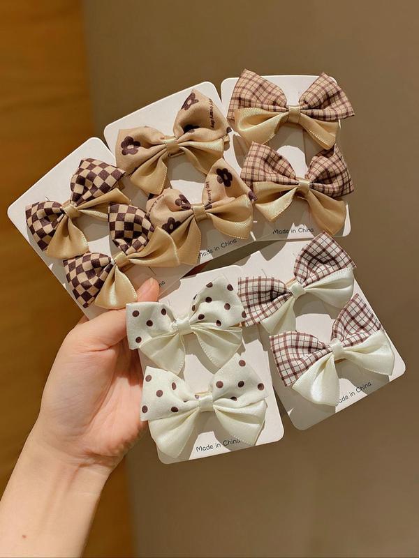 Cute Bow Decor Hair Clips, Casual and Versatile Hair Accessories for Girls, Minimalist Headwear Suitable for Thick Hair