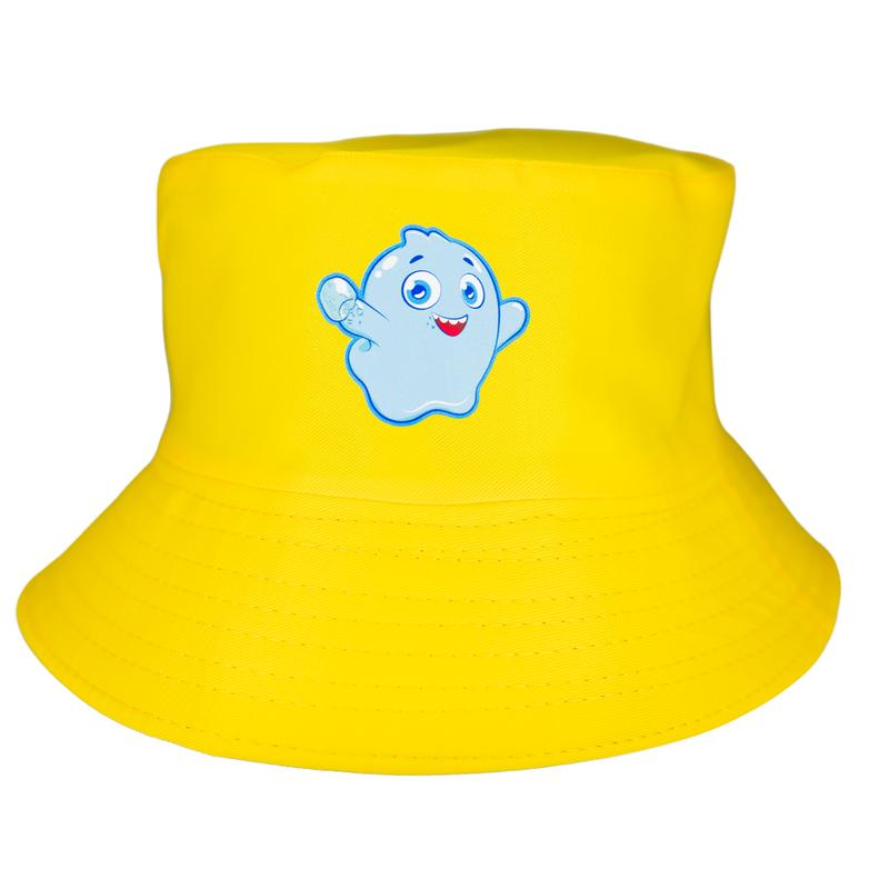 Trendy Treats - Yellow Bucket Hat - Bright Yellow Hat with Fun Ghost Mascot