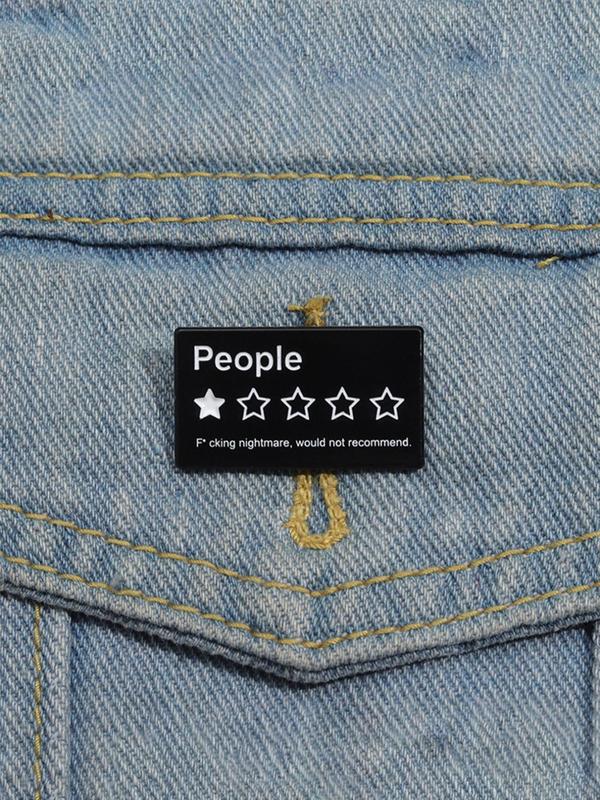 Cute Rectangle Shaped Brooch, Novelty Letters Design Badge for Clothes & Hat & Backpack Decor, Fashionable Kawaii Accessories As Gift for Men & Women, Creative Safety Pin for Party