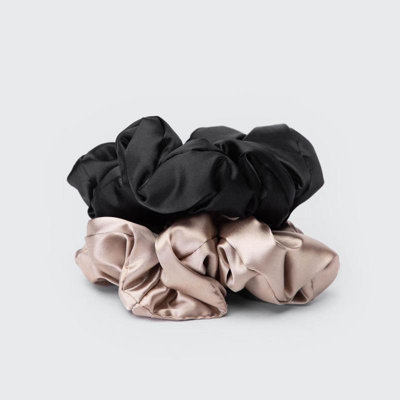 Satin Sleep Pillow Scrunchies - Black Gold