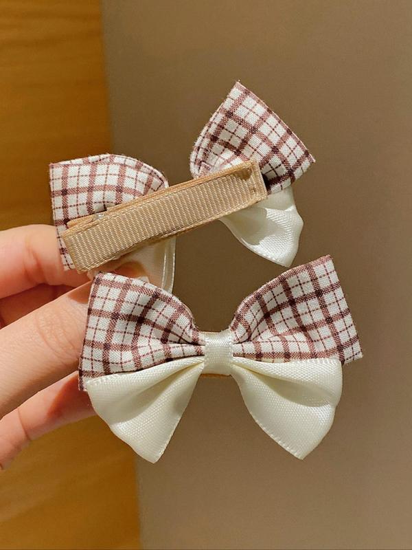 Cute Bow Decor Hair Clips, Casual and Versatile Hair Accessories for Girls, Minimalist Headwear Suitable for Thick Hair