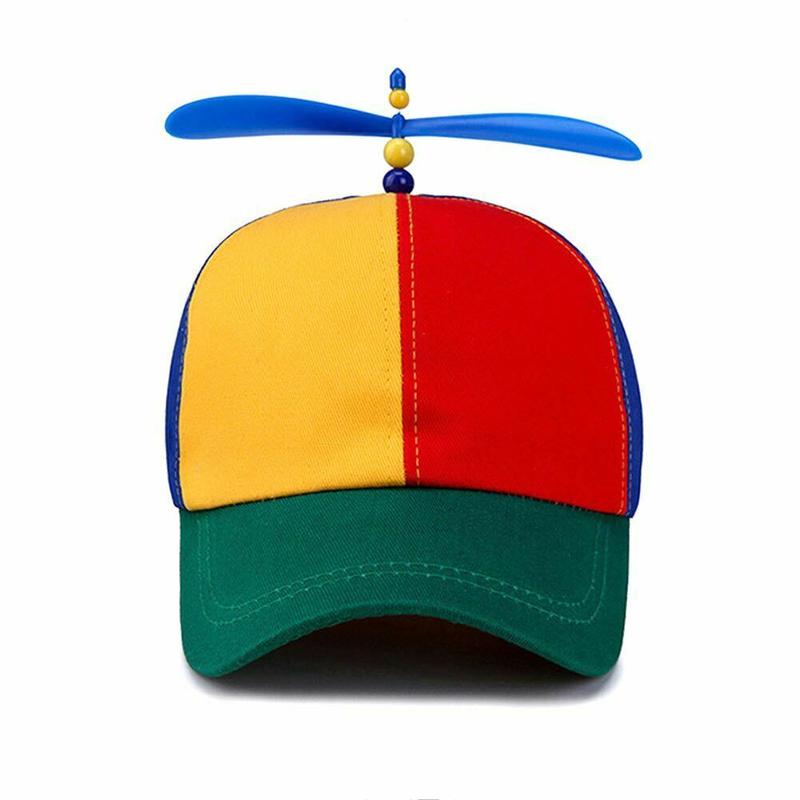 JMILYJW Unisex Rainbow Color Helicopter Propeller Cap Hat School Boy Fancy Dress Cap