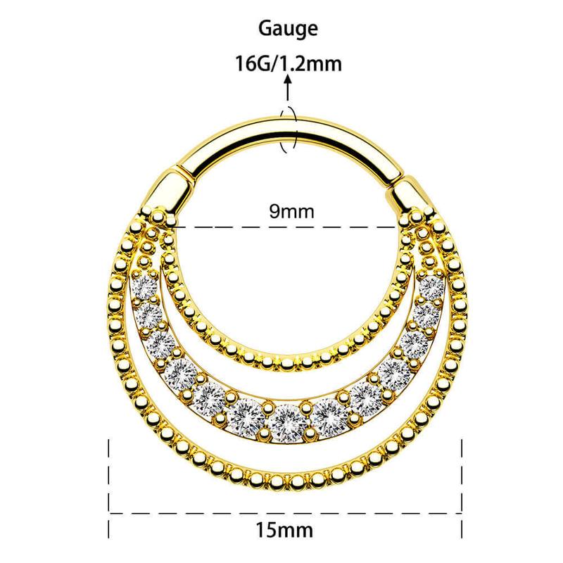 Oufer 16G 8MM Hinged Segment Septum Ring - Palace Style